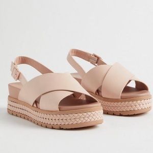 Torrid Blush Pink Criss Cross Flatform Sandals